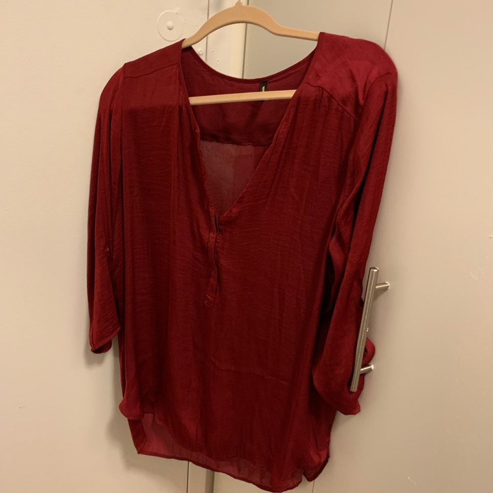 Drape Burgundy silky shirt